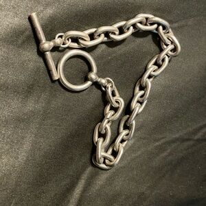 Authentic Original Vintage luxury sterling Silver 925. Toggle lChain Bracelet